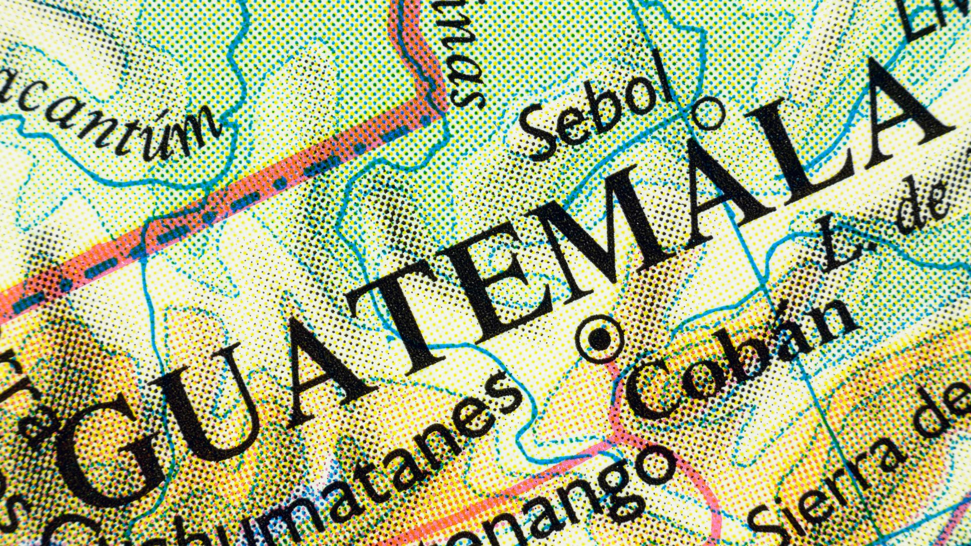 close up sur la carte du guatemala. L'Himno Nacional de Guatemala