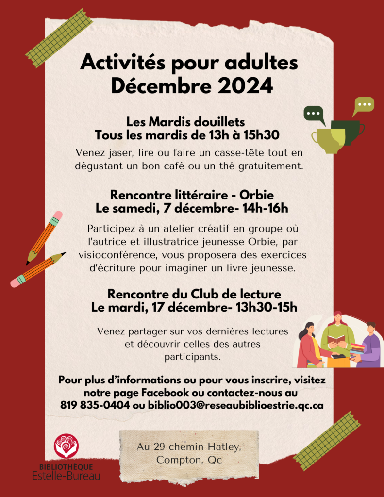 programmation décembre biblio